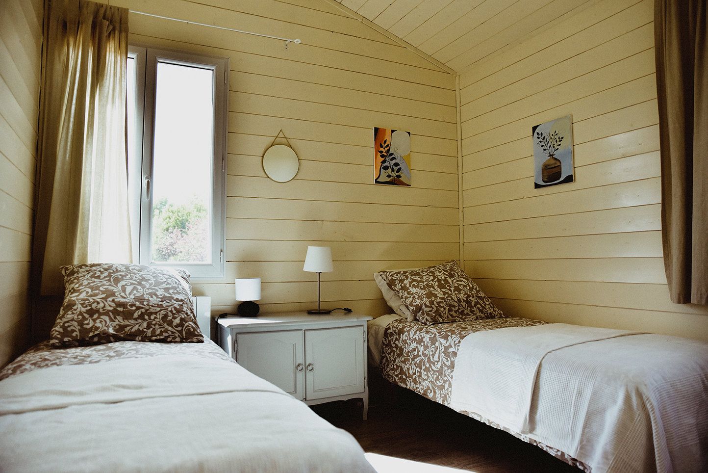 Seconde chambre twin à l'étage de la Maison Les Terrasses